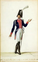 Offizier der Garde du Corps von König Ludwig XVIII (1755-1824) im Jahr 1814